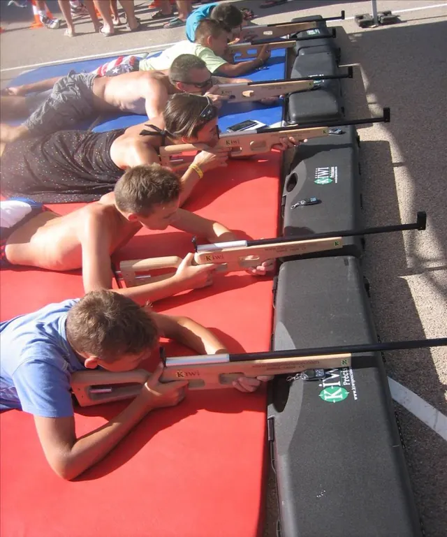Tir couché sur tapis